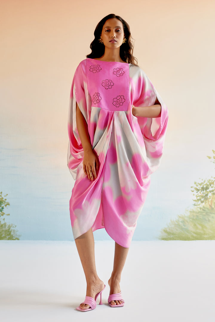 Echo Garden Pink Silk Dress