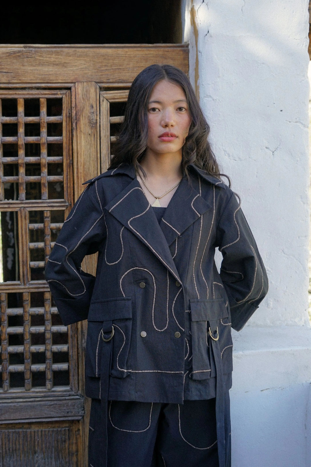 Hemis Double-Breasted Jacket – Noir