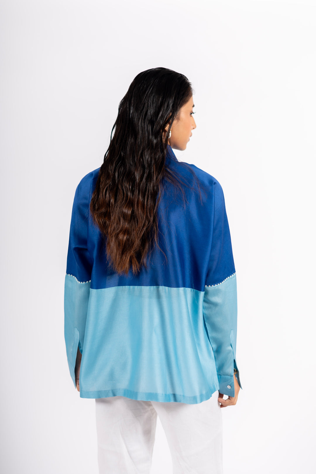 Beanie Shirt Two Tone Blue- Light Blue