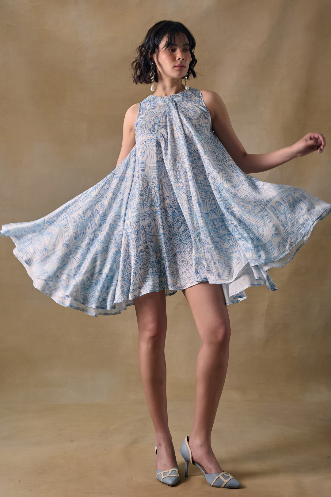 Blue Landscape Monroe Dress