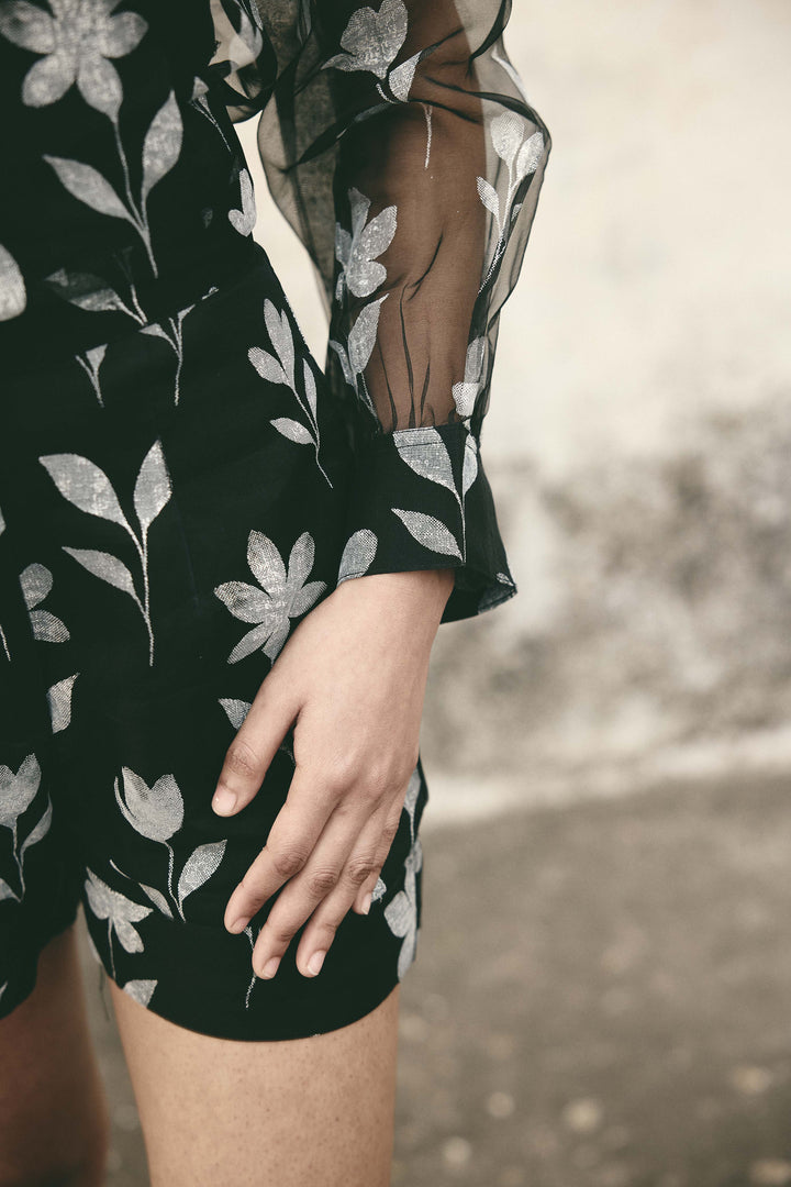 Foral organza shirt