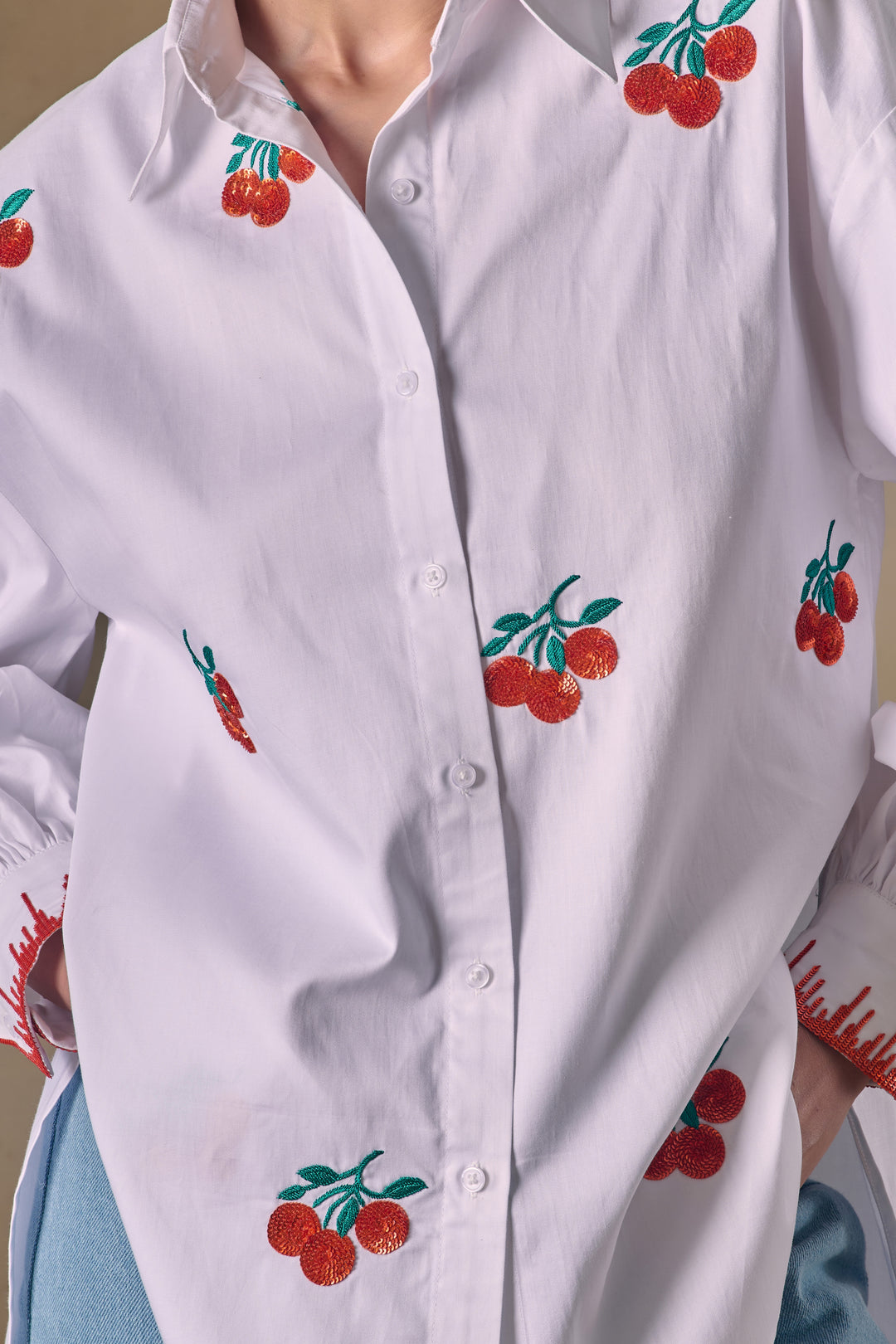 Citrus Blanc Embroidered Shirt