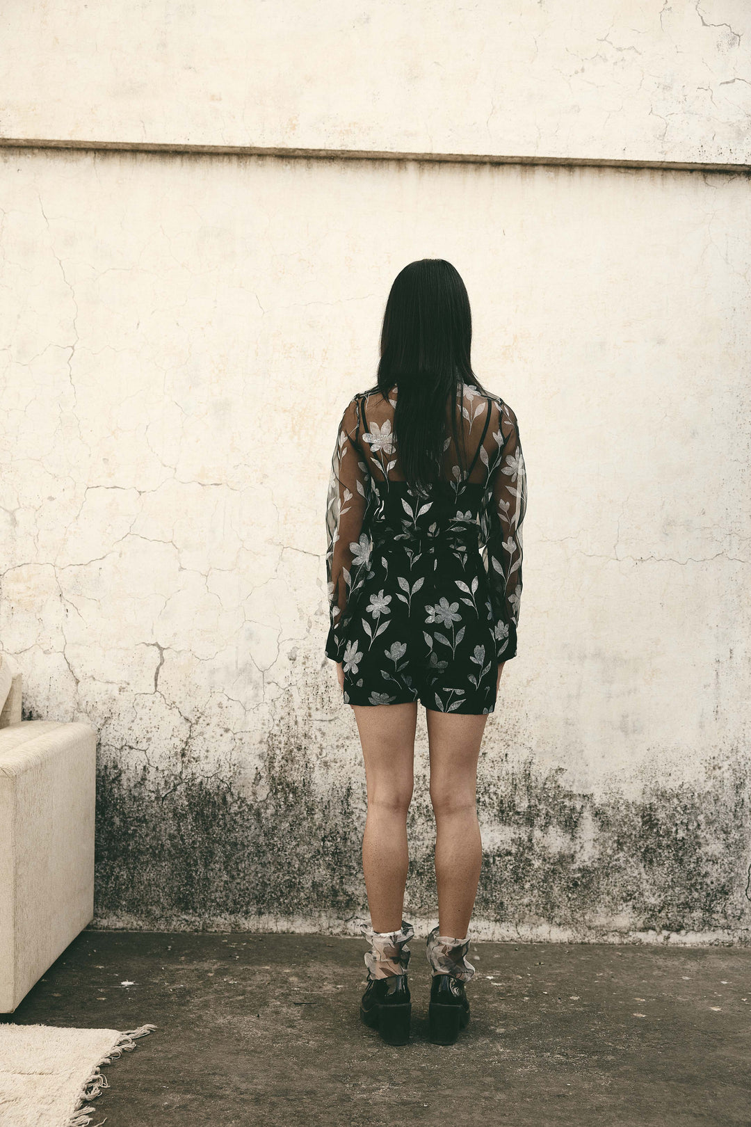 Foral organza shirt