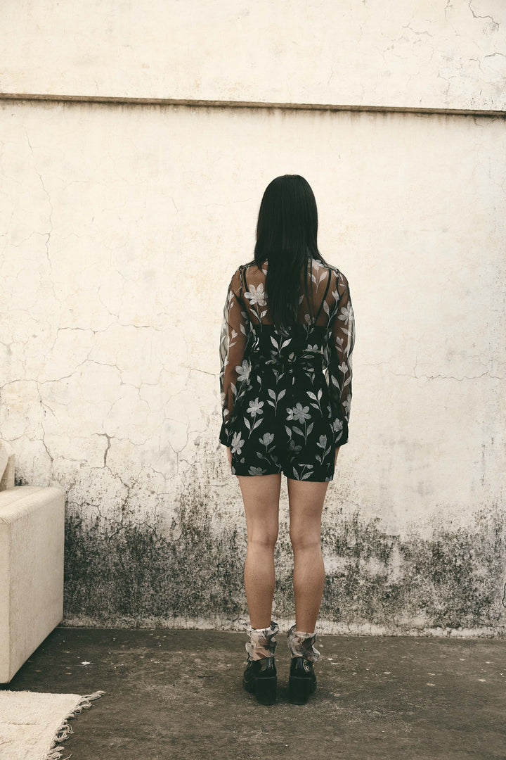 Foral organza shirt