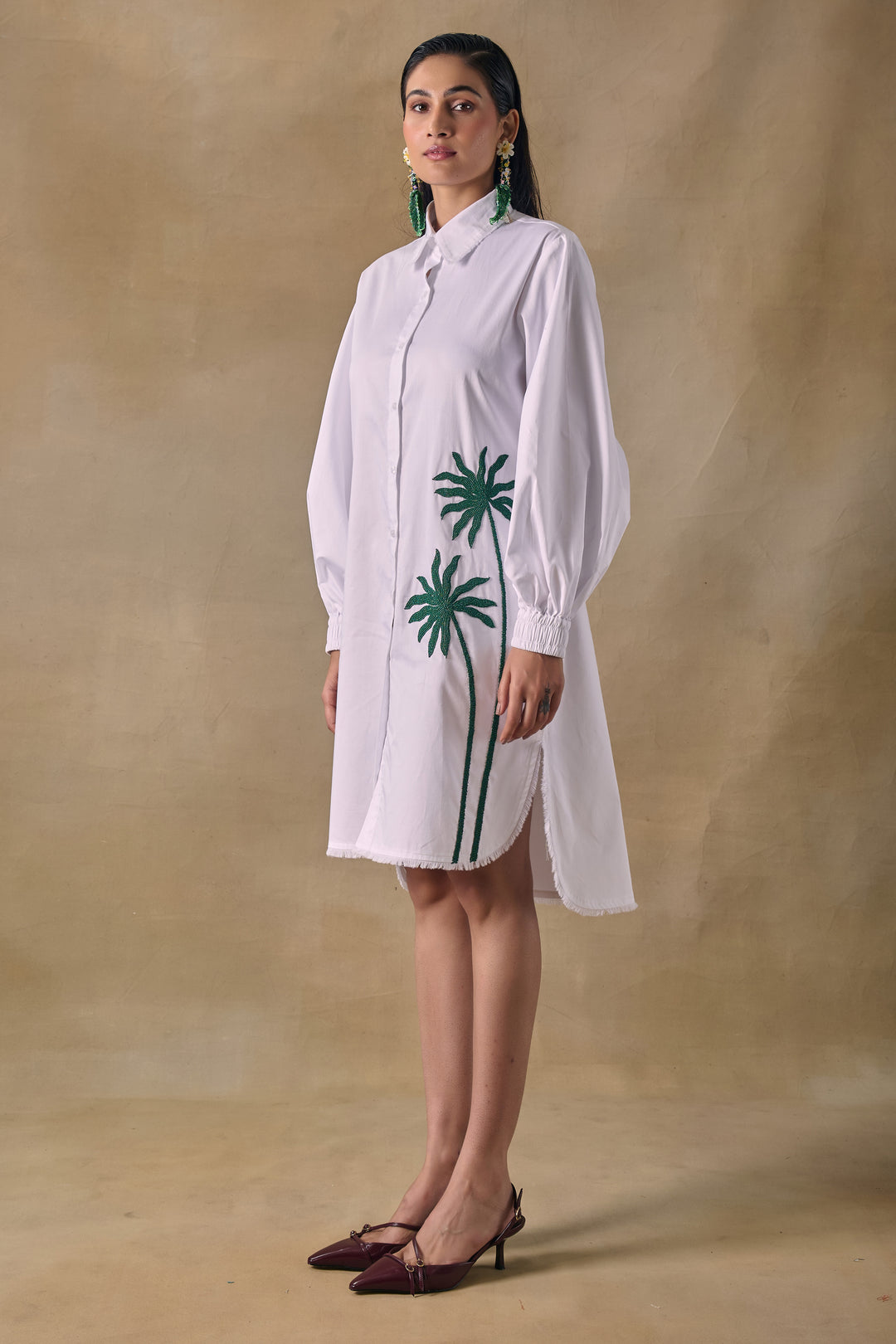Mirage Palm Shirt Dress
