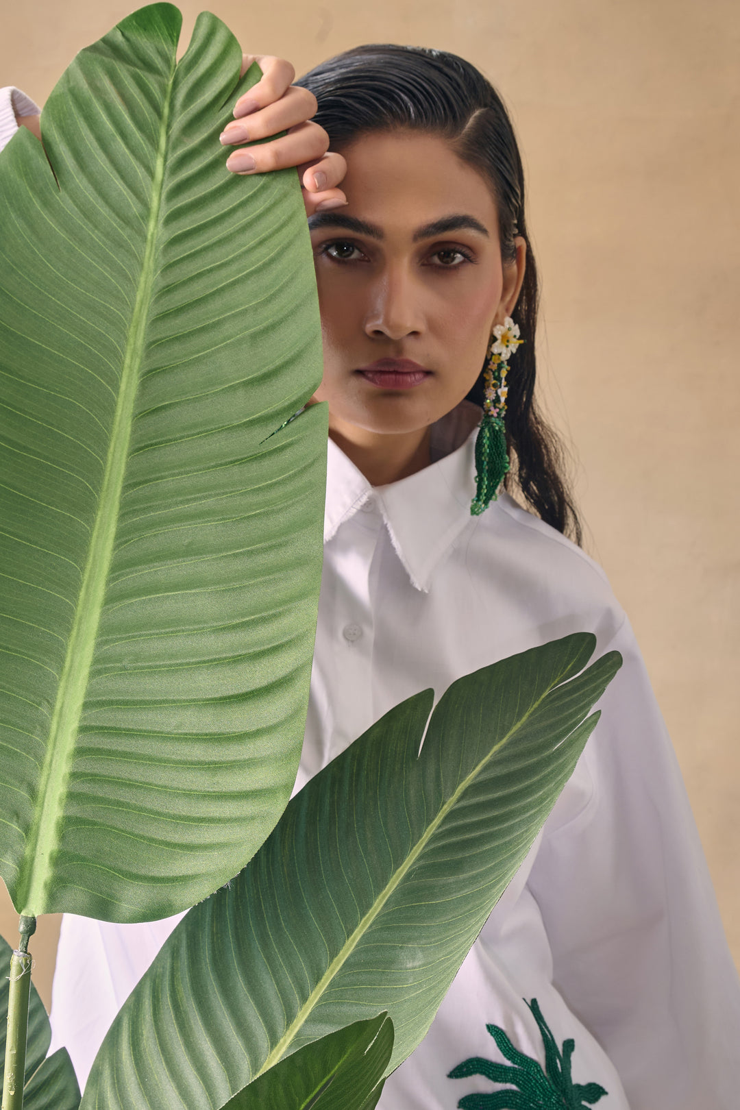 Mirage Palm Shirt Dress