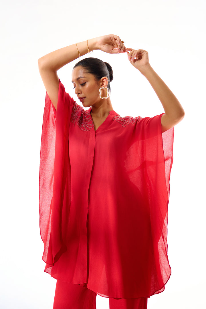 Kaftan Coord Set - Ruby