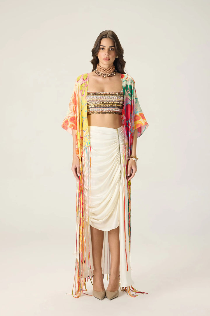Melanine Bustier, Leni Cape & Quincy Skirt