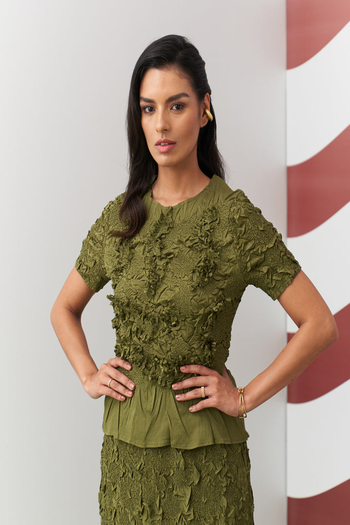 Green Aster Skirt Set