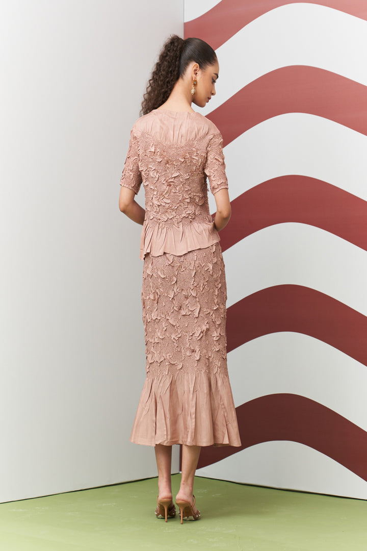 Peach  Aster Skirt Set