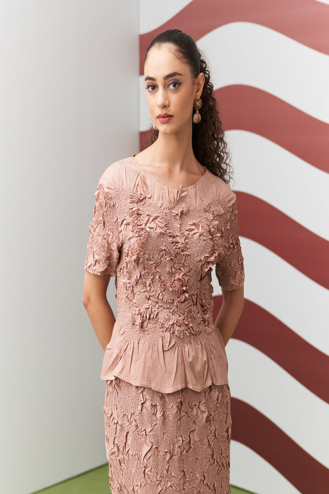 Peach  Aster Skirt Set