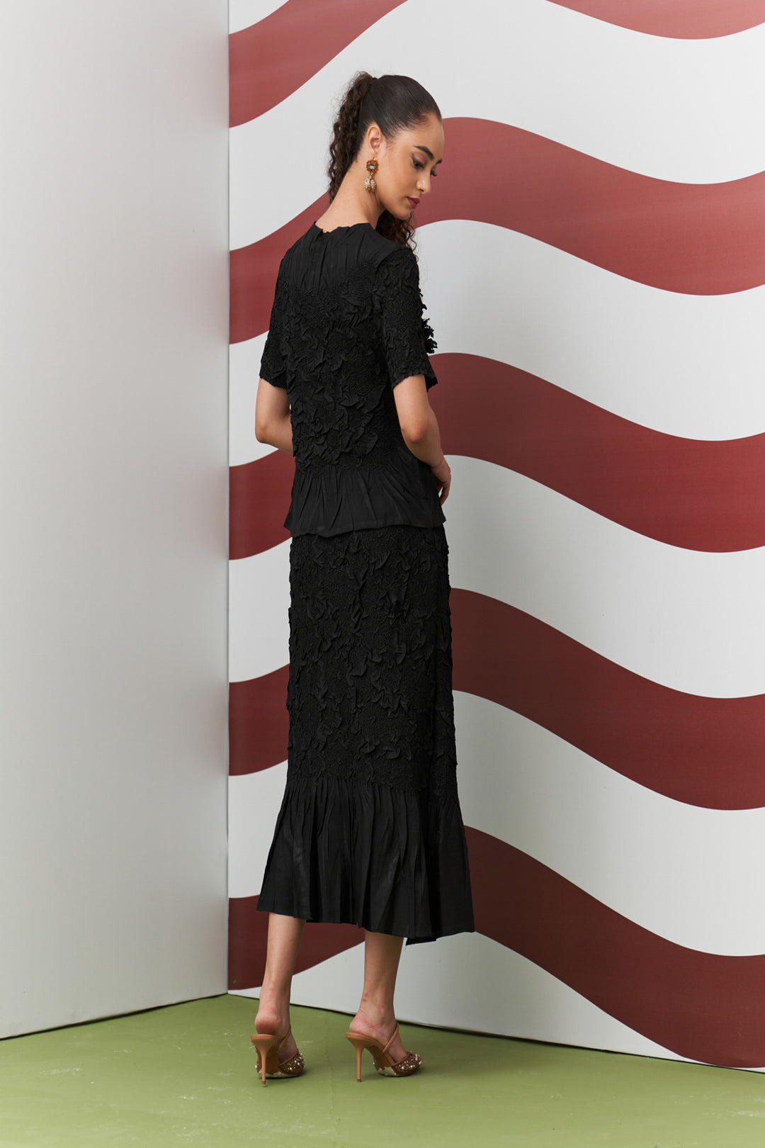 Black Aster Skirt Set