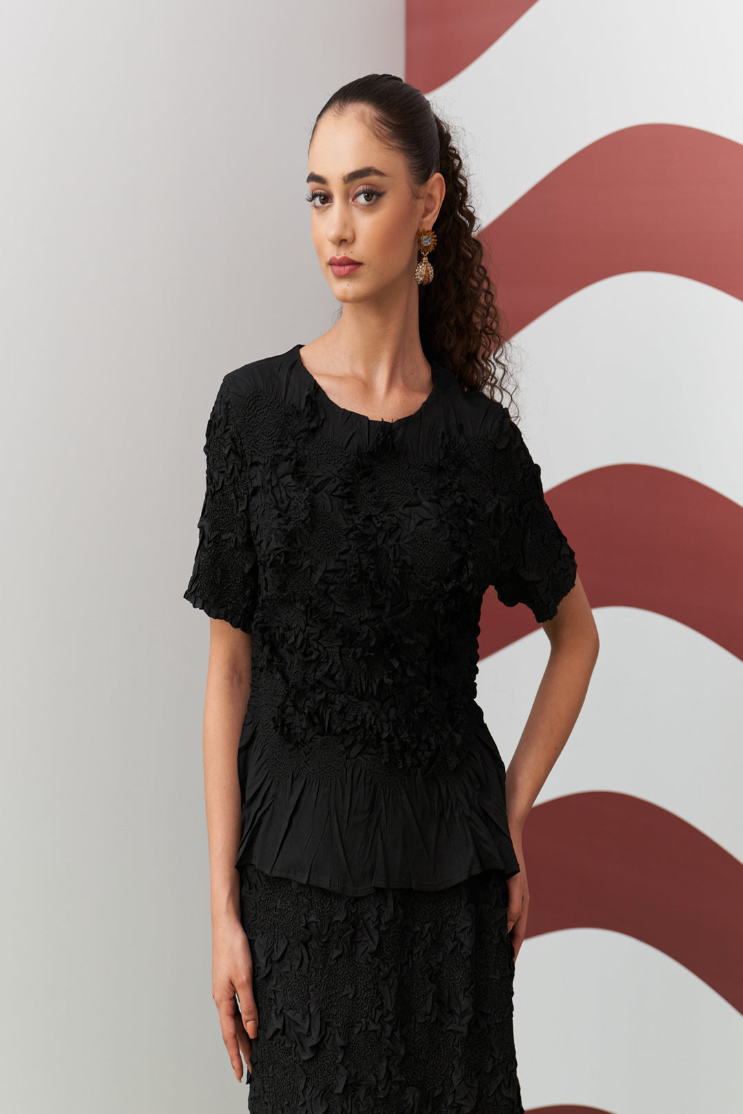 Black Aster Skirt Set