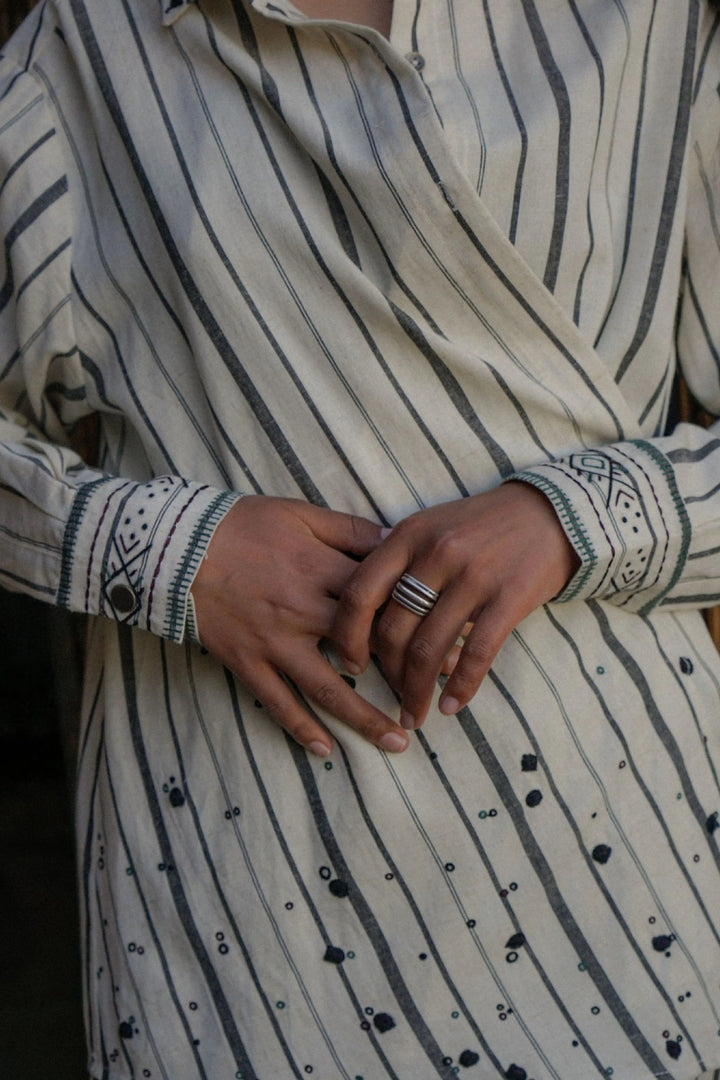 Alchi Wrap Shirt – Stripe