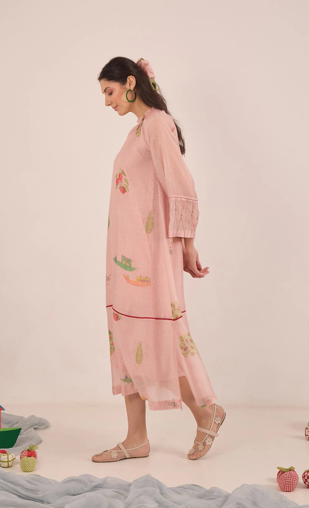 Gulposh: Cotton Silk Raglan Dress