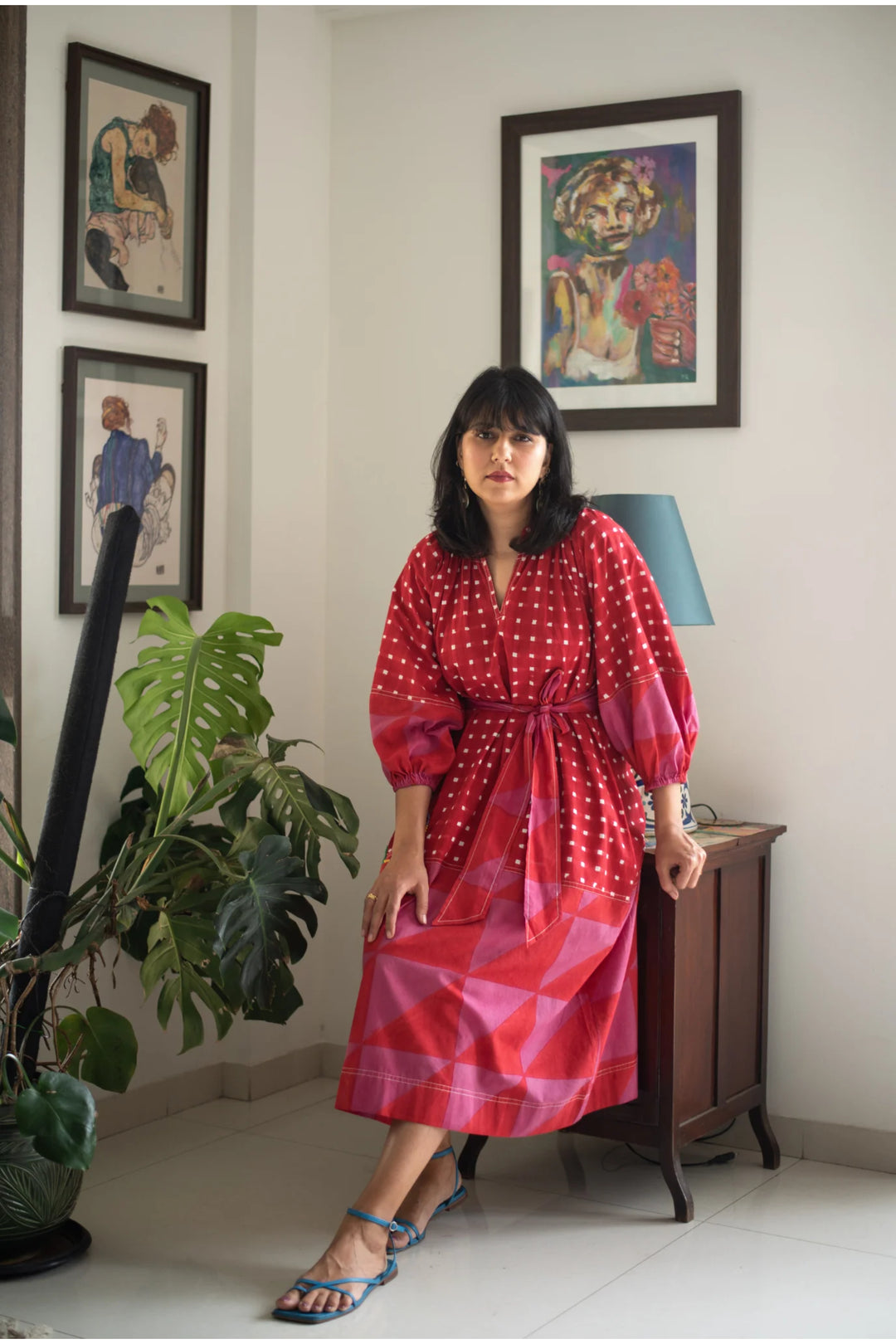 ANDRETTA EMBROIDERED PEASANT DRESS