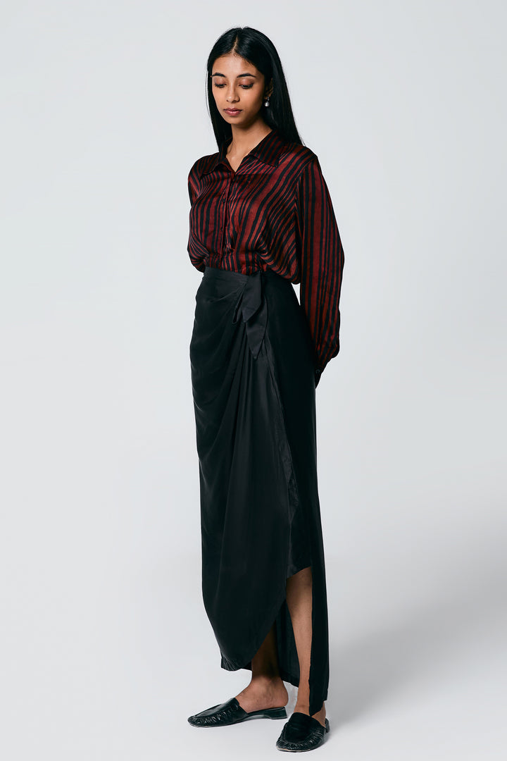 CROP TOP DRAPE SKIRT COORD