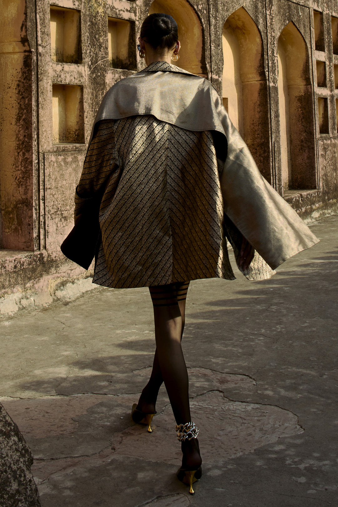 BURNT CROWN SHAWL DRESS