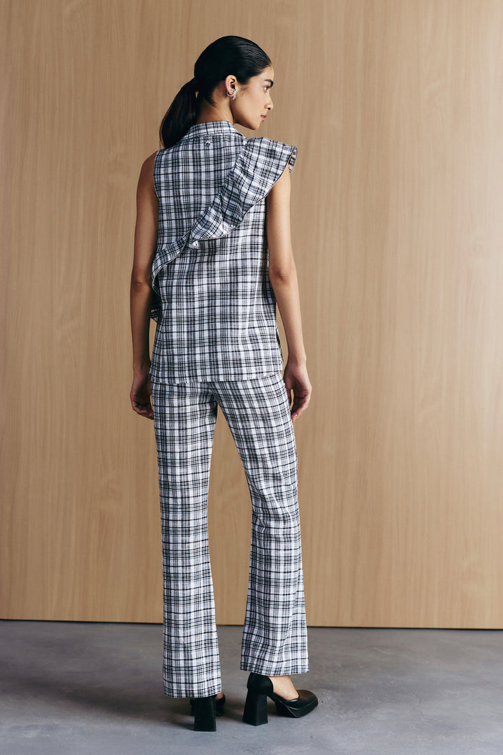CHECK ZIPPER FRILL COORD SET