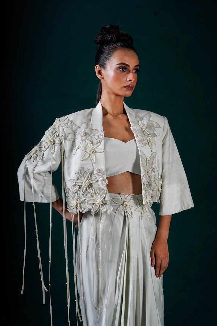 "Oath" Jacket with bustier and skirt