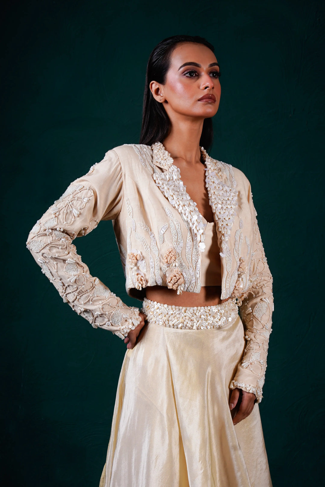 "Elara" Jacket with bustier and skirt