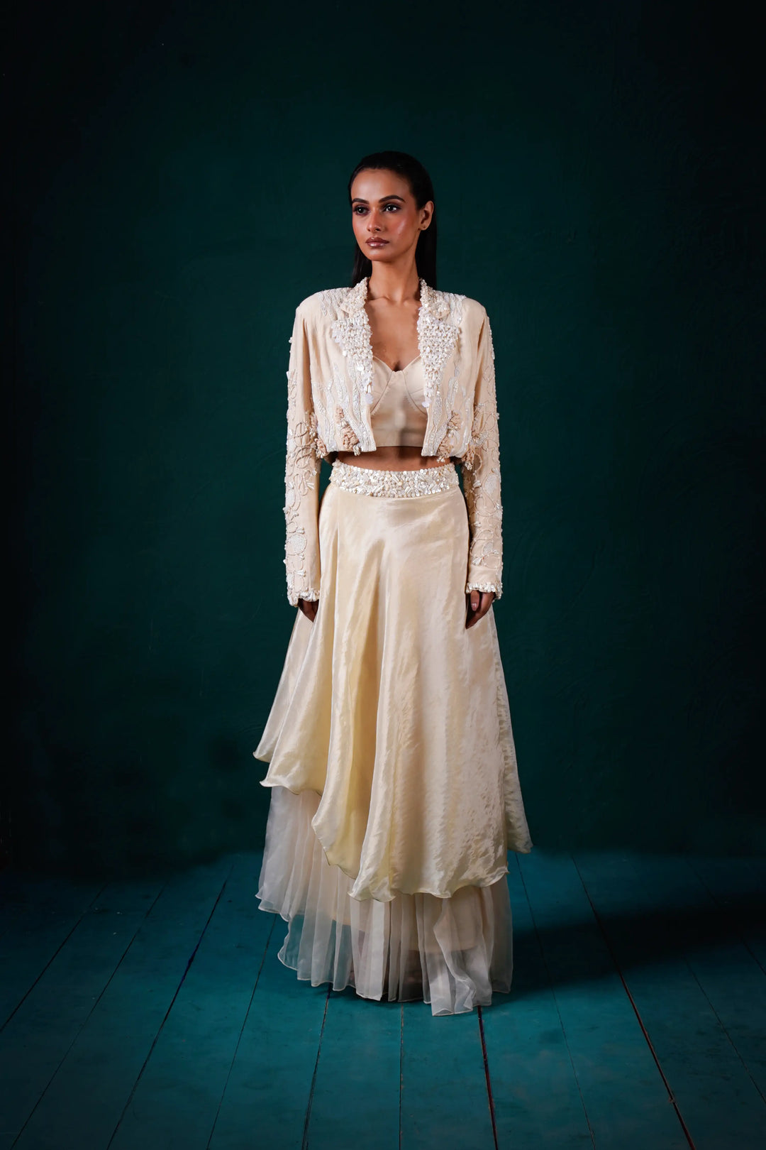 "Elara" Jacket with bustier and skirt