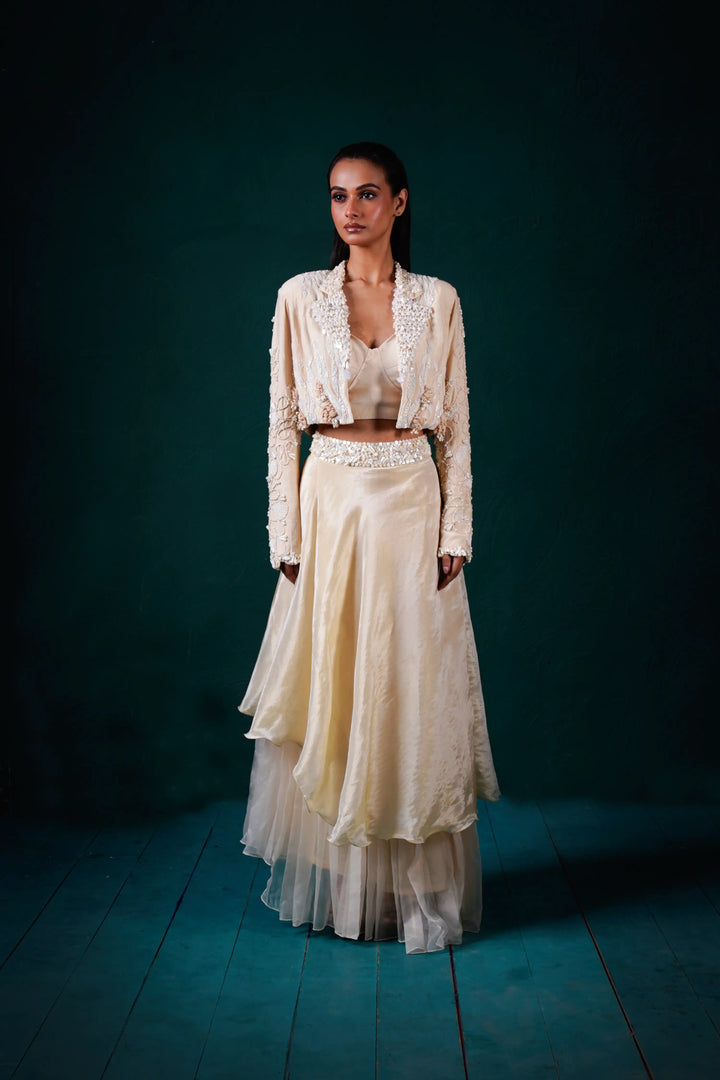 "Elara" Jacket with bustier and skirt