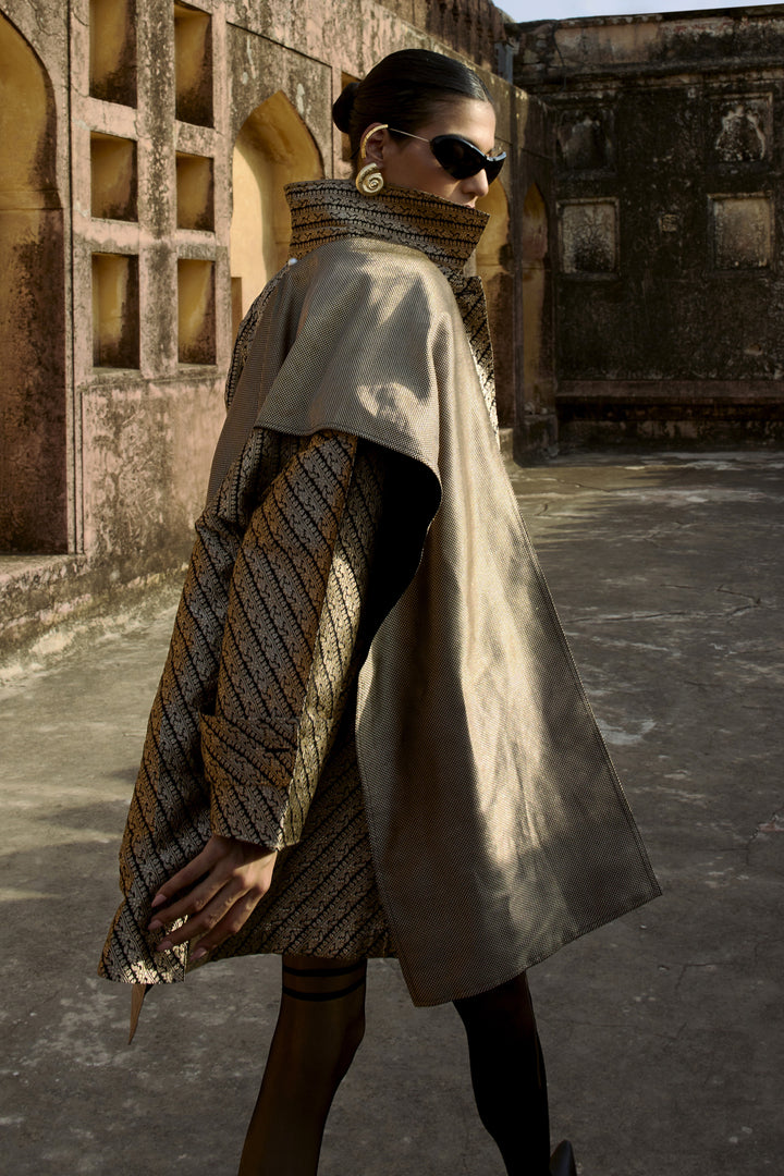 BURNT CROWN SHAWL DRESS