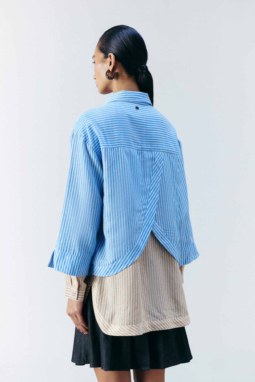 DUAL STRIPE EMBELLISHED SHIRT