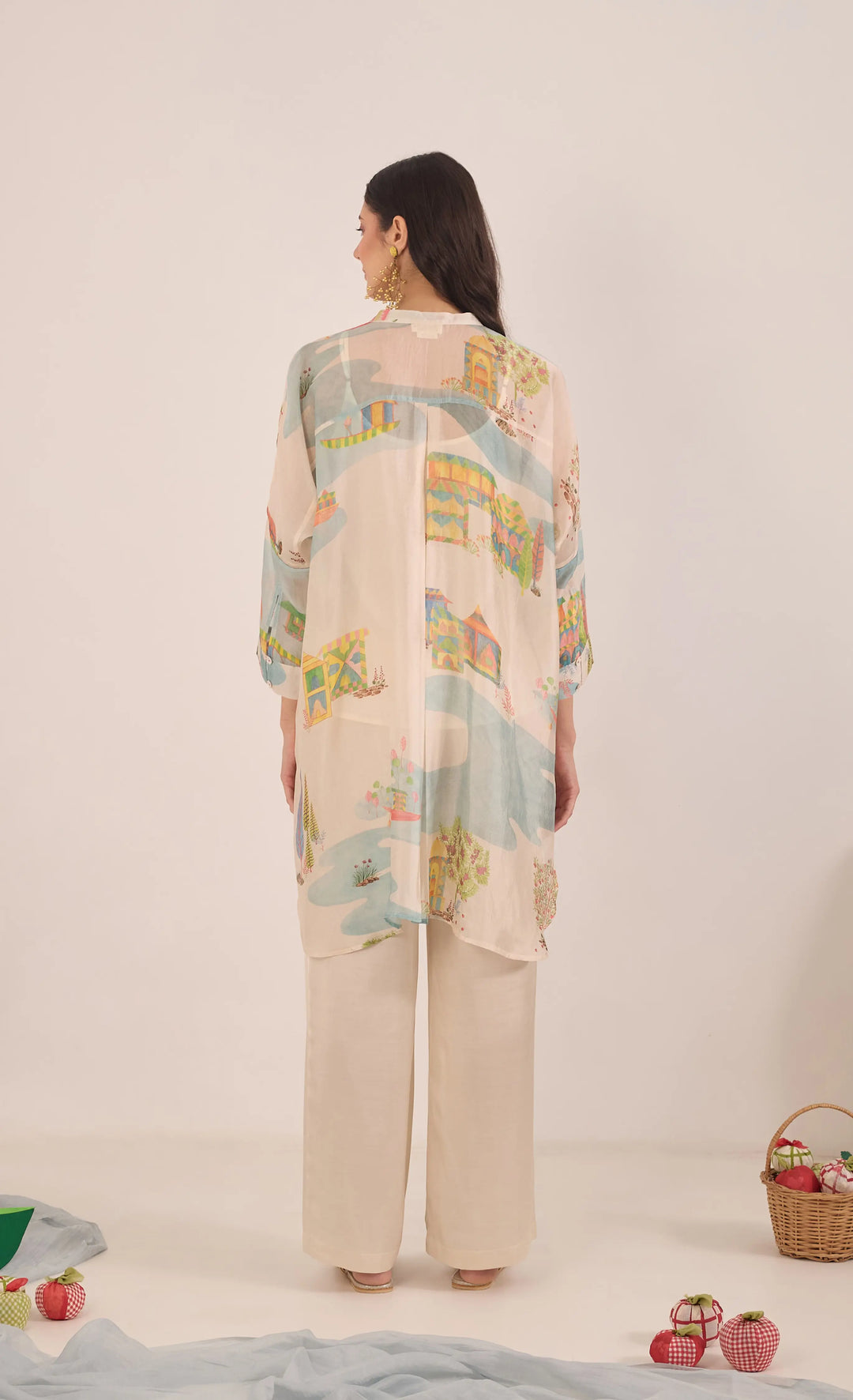 Safar: Silk Organza Kimono Coord Set