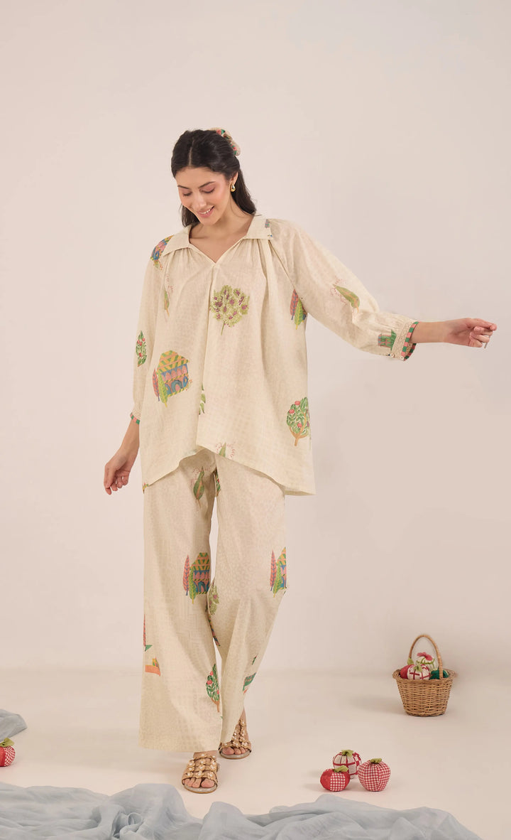 Gulposh: Cotton Raglan Sleeve Coord Set