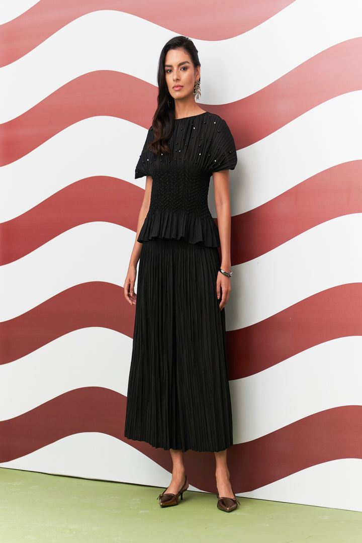 Black Weava Coord Set