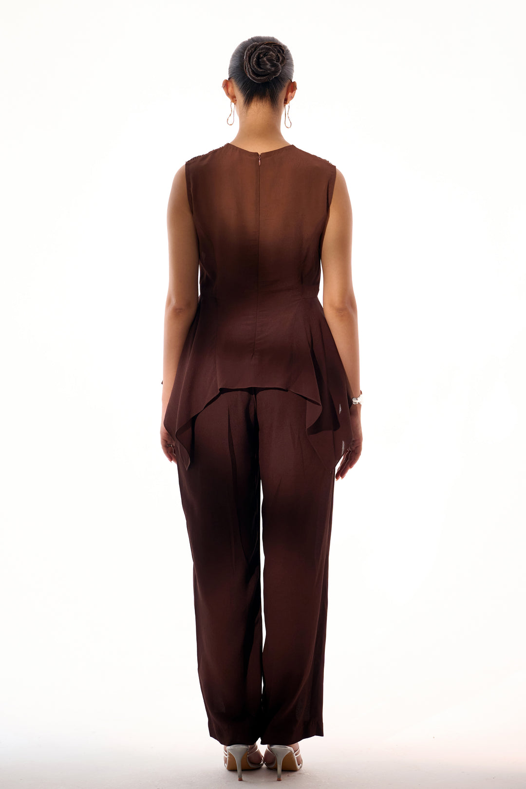 Peplum Coord Set- Brown