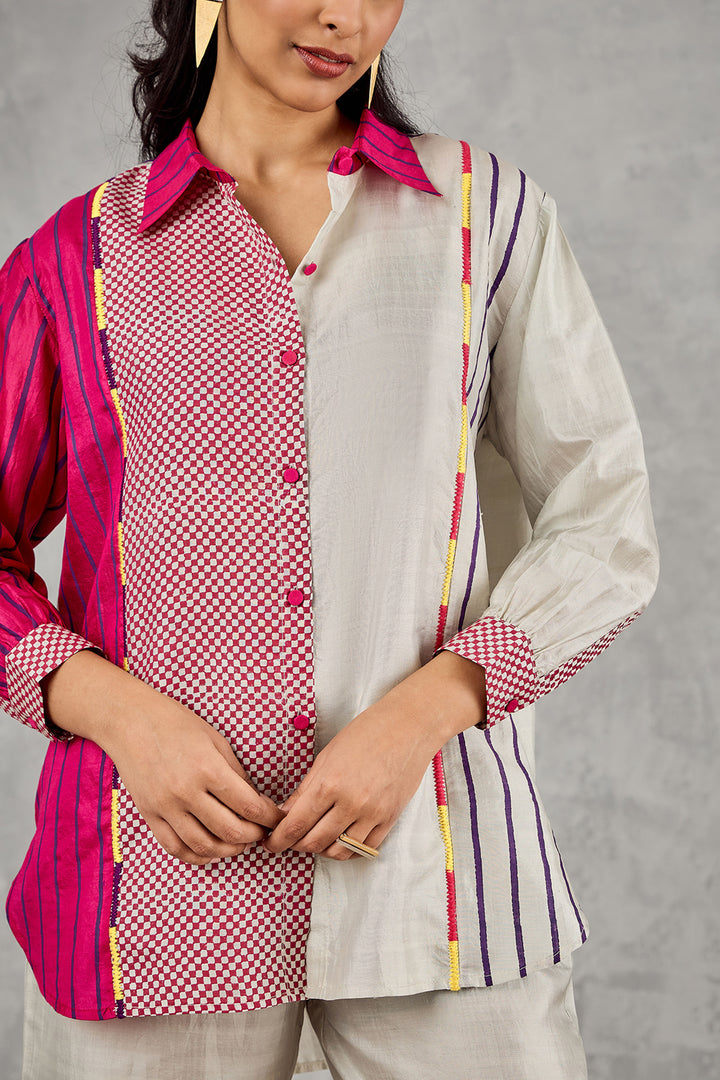 Grey Block Printed Patch Co-ord Set