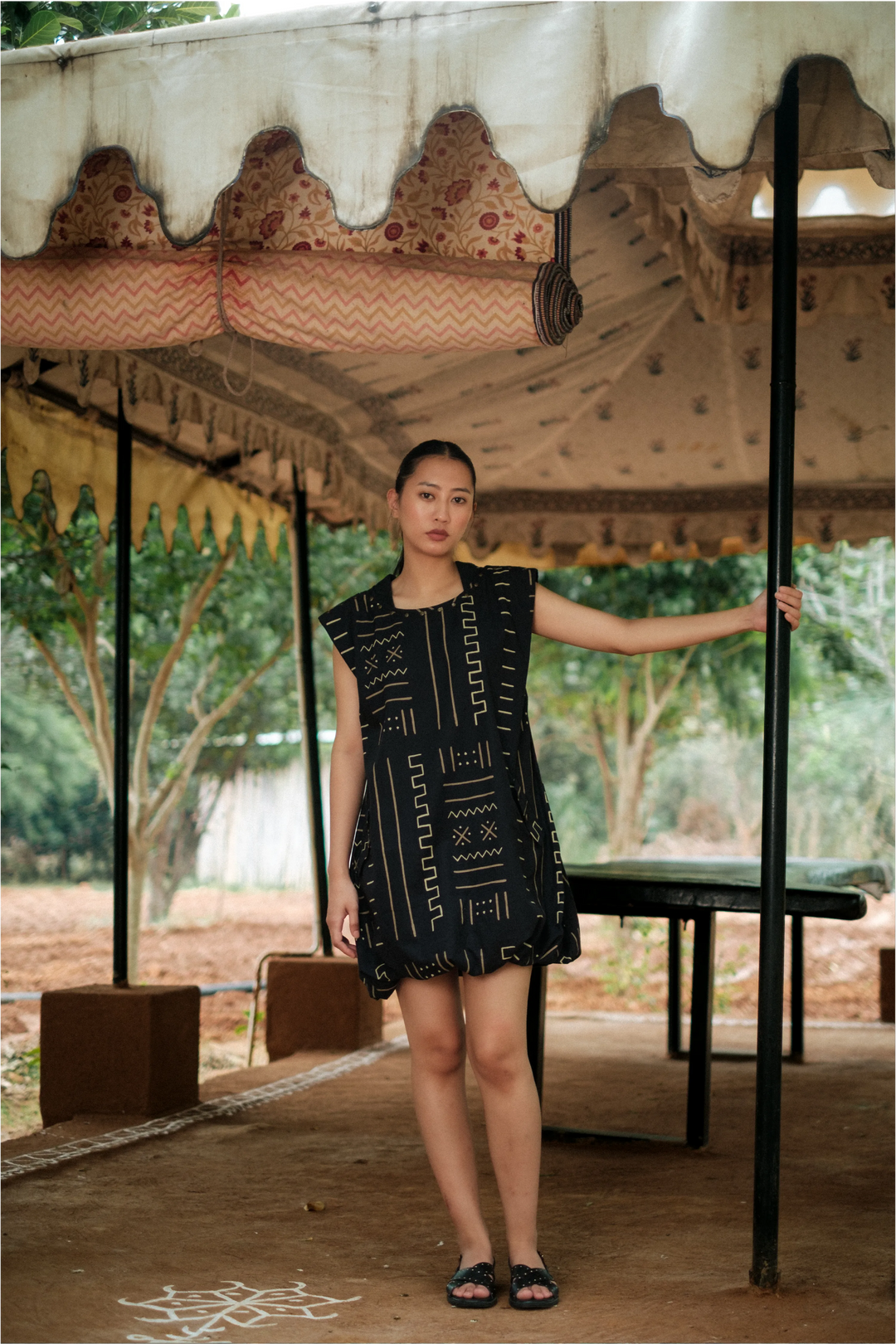 Nara gather dress - Black