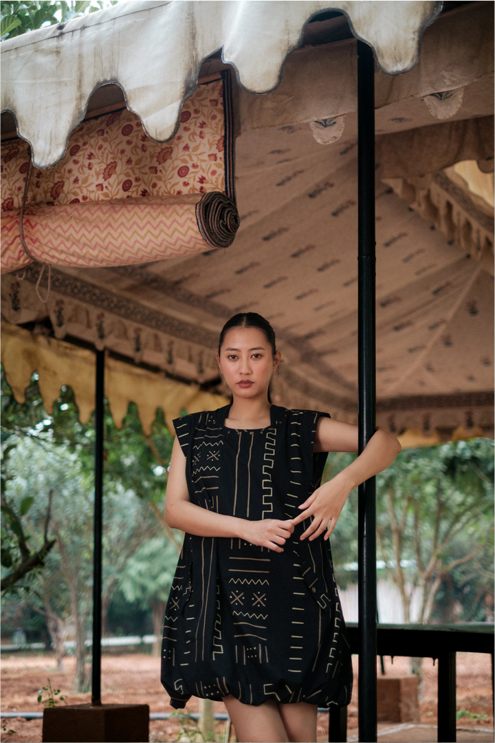 Nara gather dress - Black