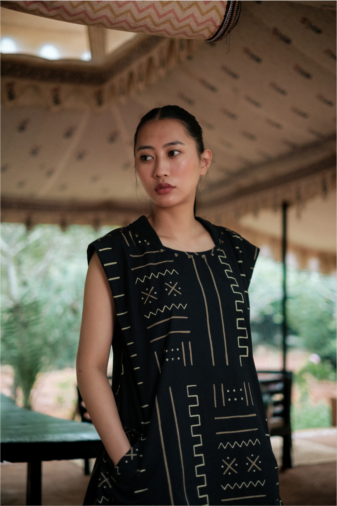 Nara gather dress - Black