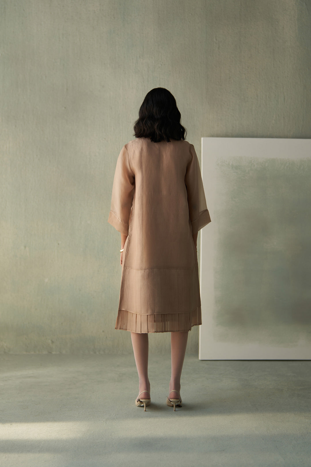 Blossom and bud Panelled overlay- sand