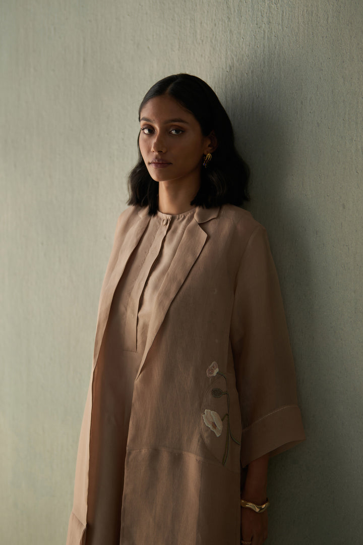 Blossom and bud Panelled overlay- sand