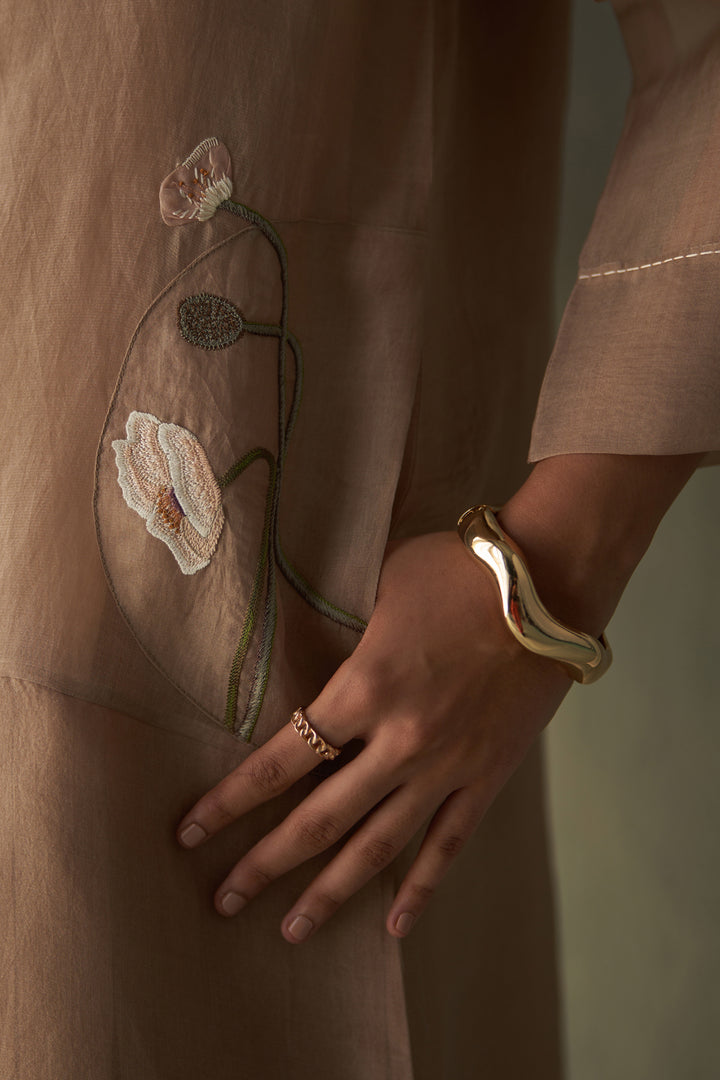 Blossom and bud Panelled overlay- sand