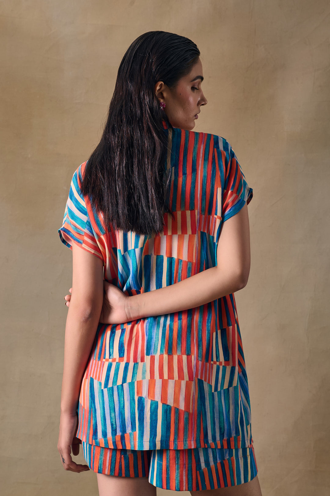 Asilah Stripe Asymmetrical Shirt