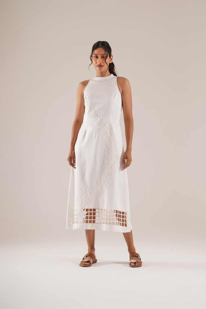 Diagonal Bloom Midi Dress