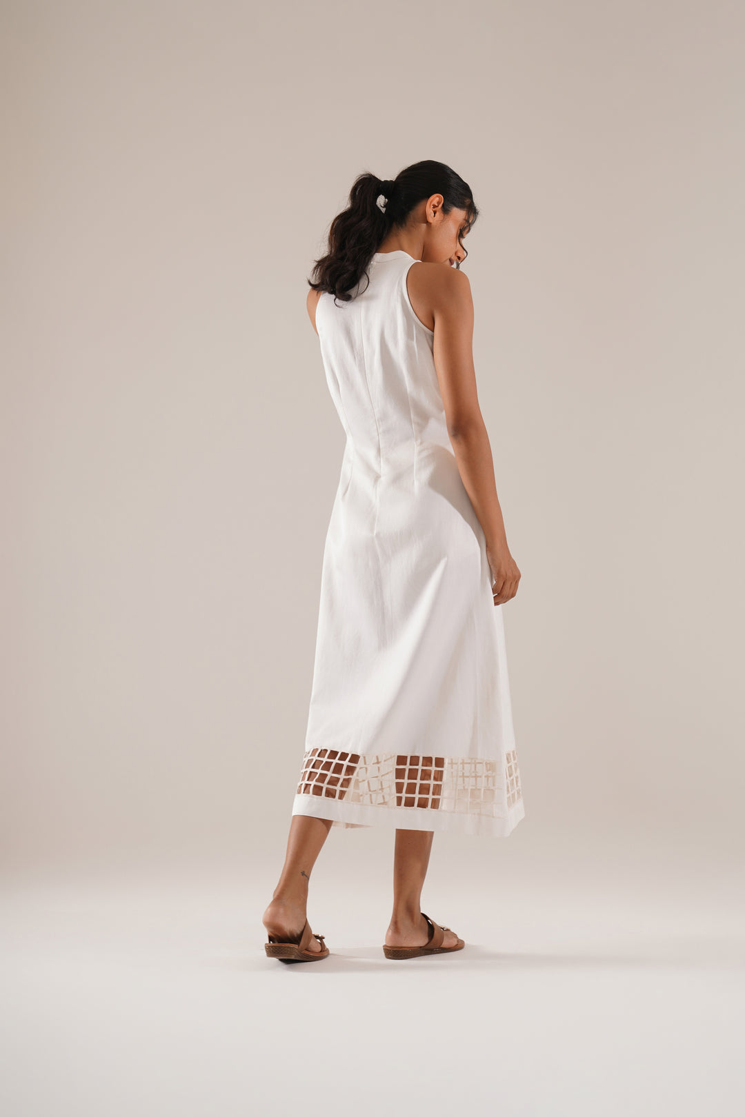 Diagonal Bloom Midi Dress