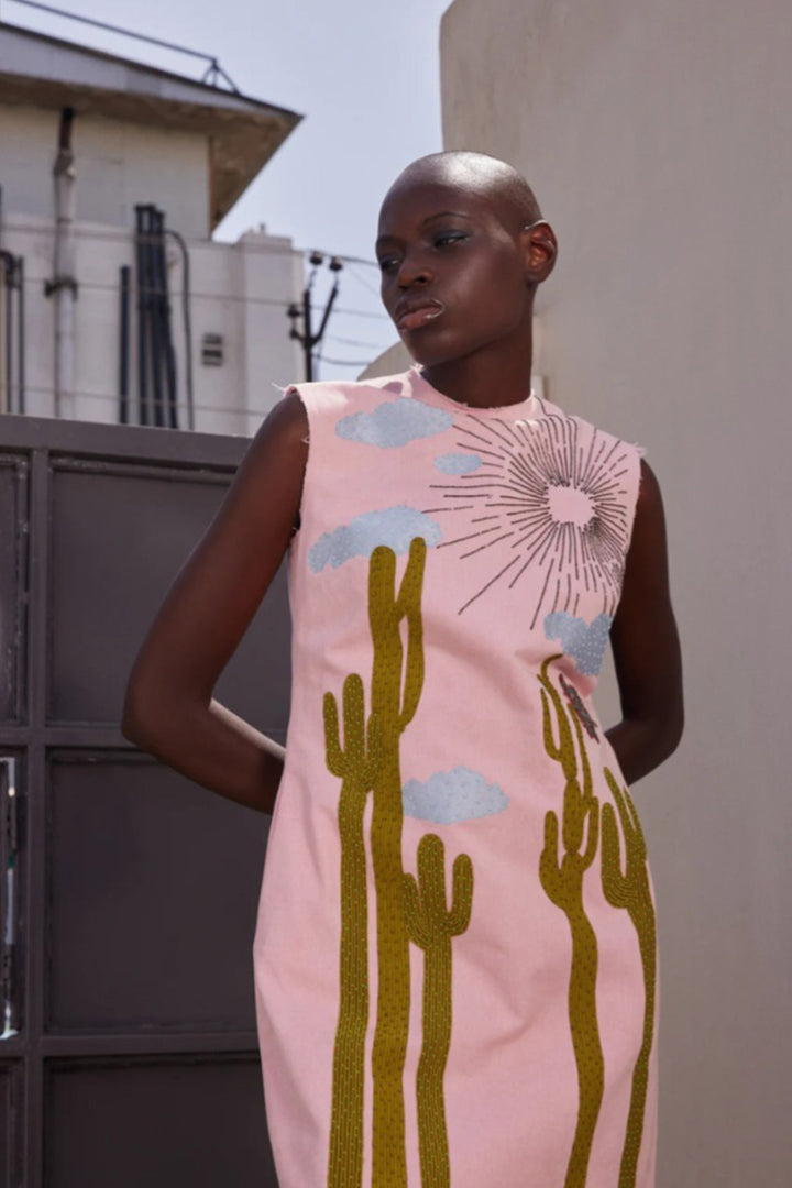 CACTUS SLEEVELESS MINI DRESS