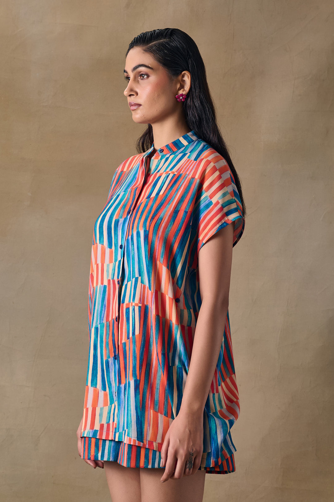 Asilah Stripe Asymmetrical Shirt