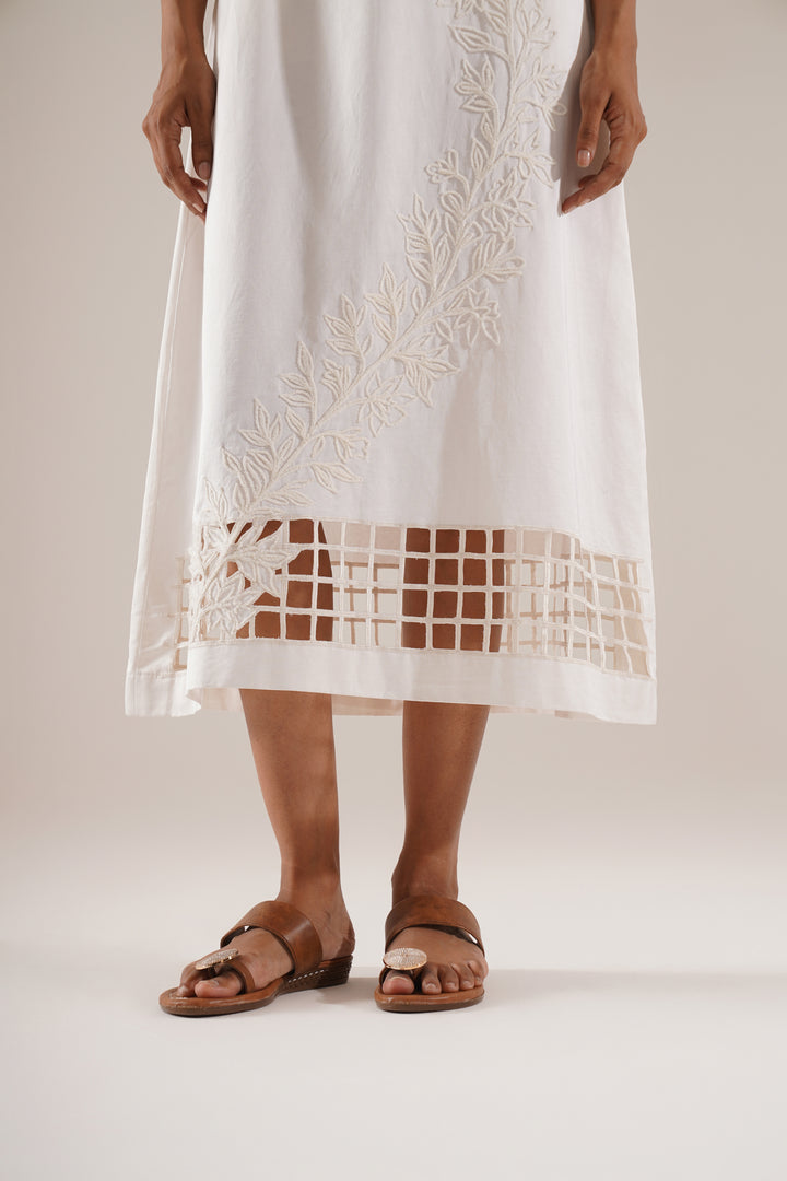 Diagonal Bloom Midi Dress
