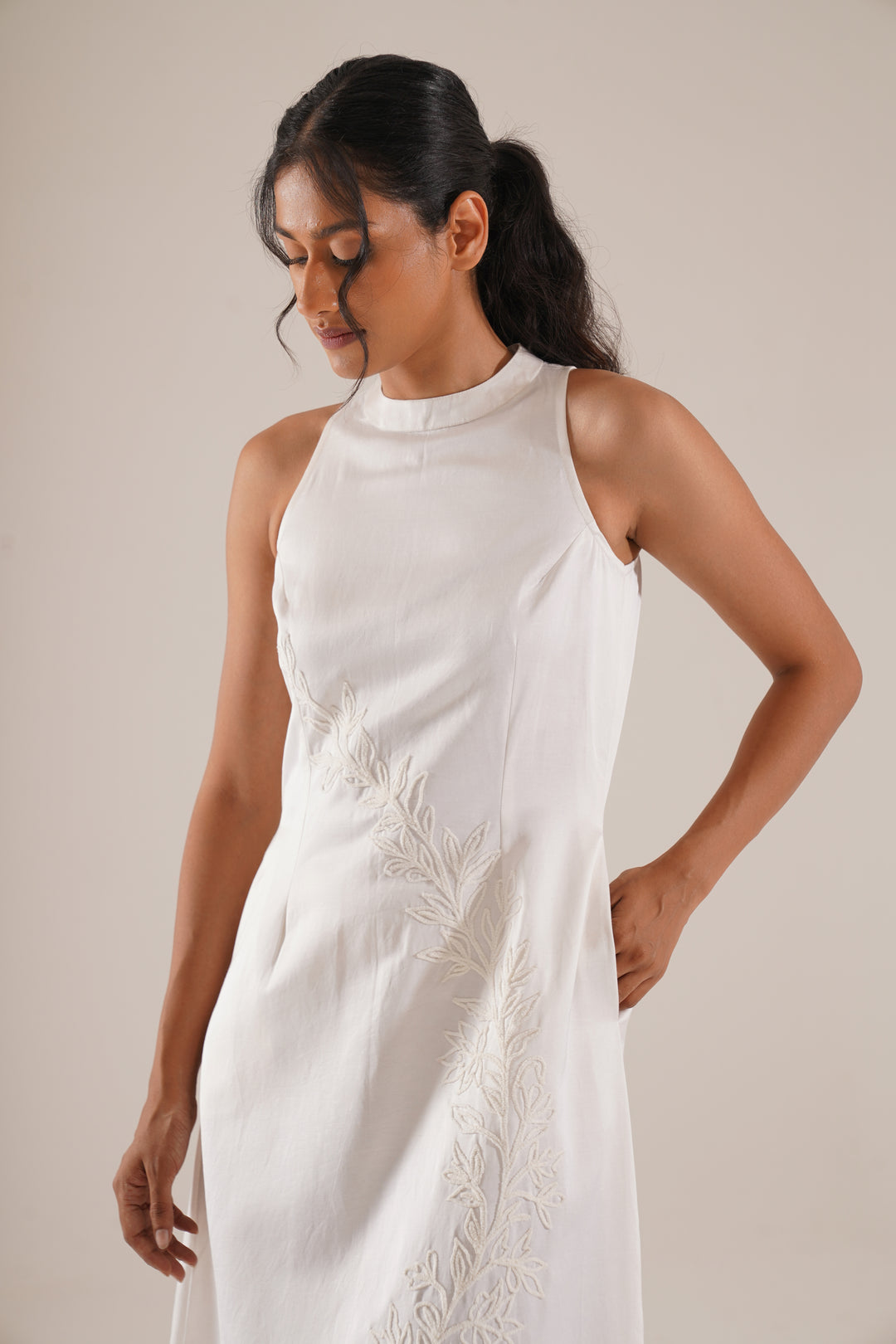 Diagonal Bloom Midi Dress