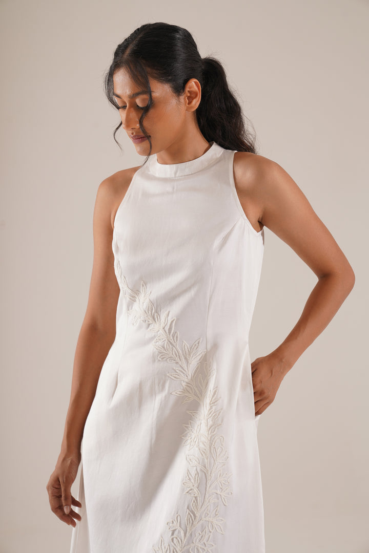Diagonal Bloom Midi Dress