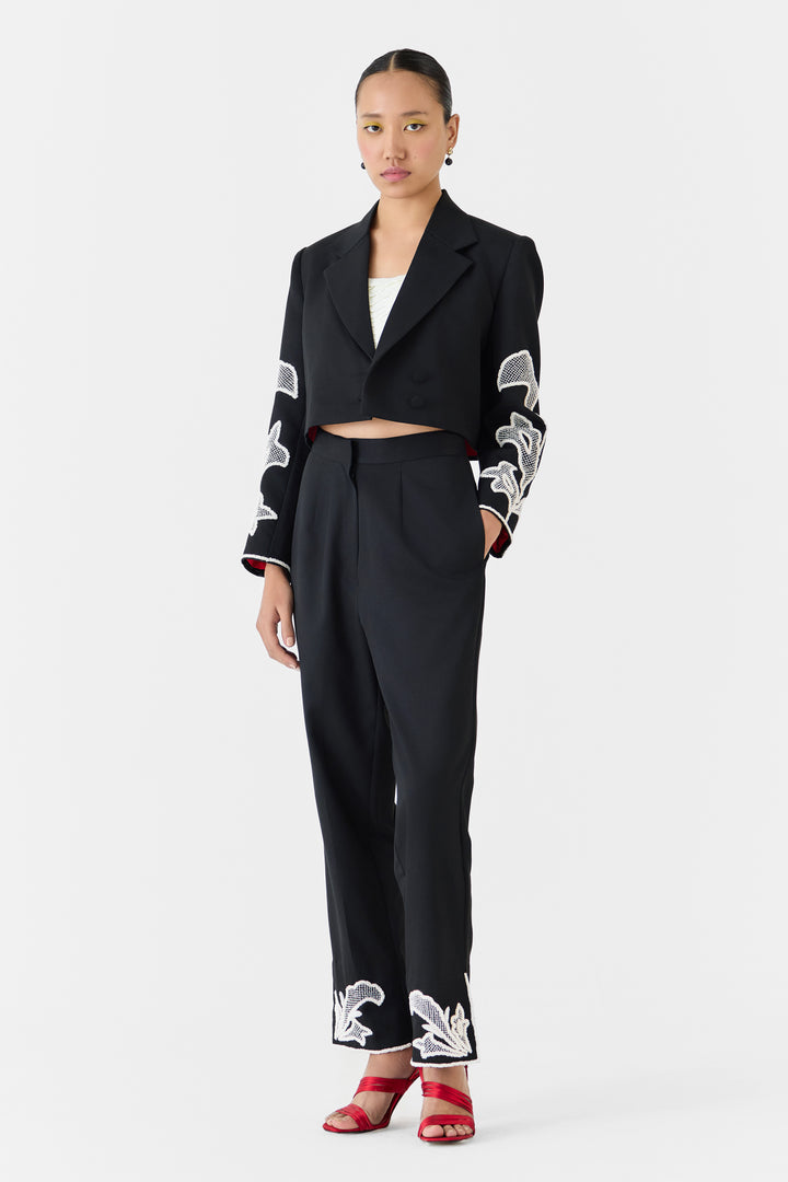 MOONSTONE CROP BLAZER & TROUSERS CO-ORD