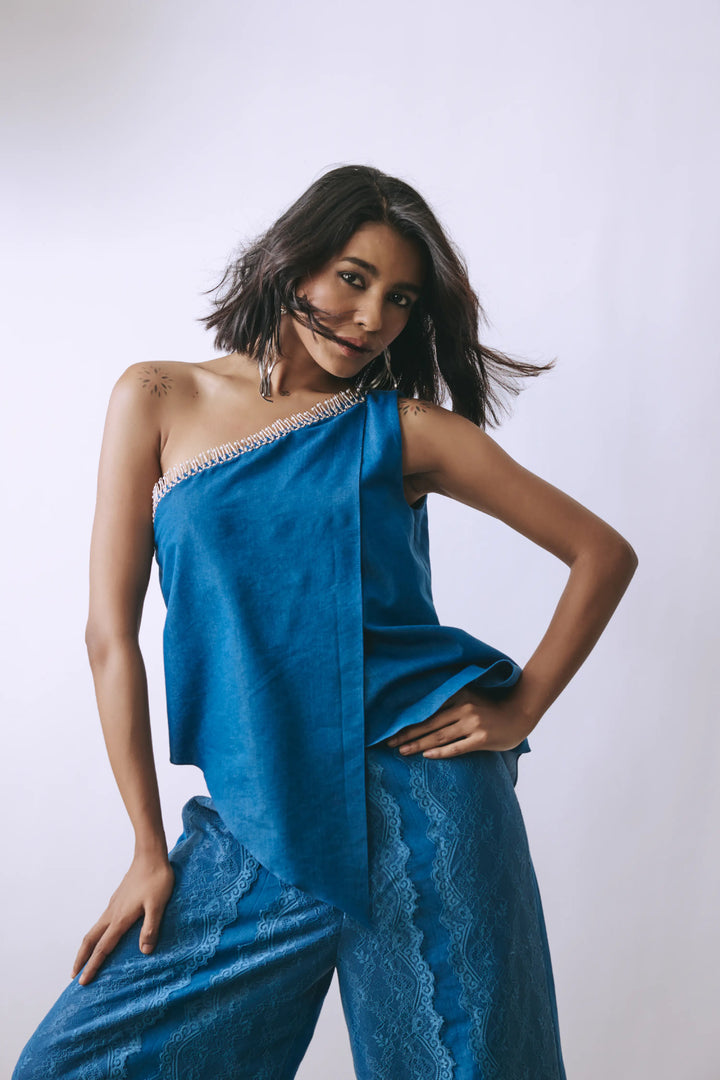 Drape Embellished Jumpsuit